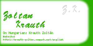 zoltan krauth business card