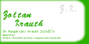 zoltan krauth business card